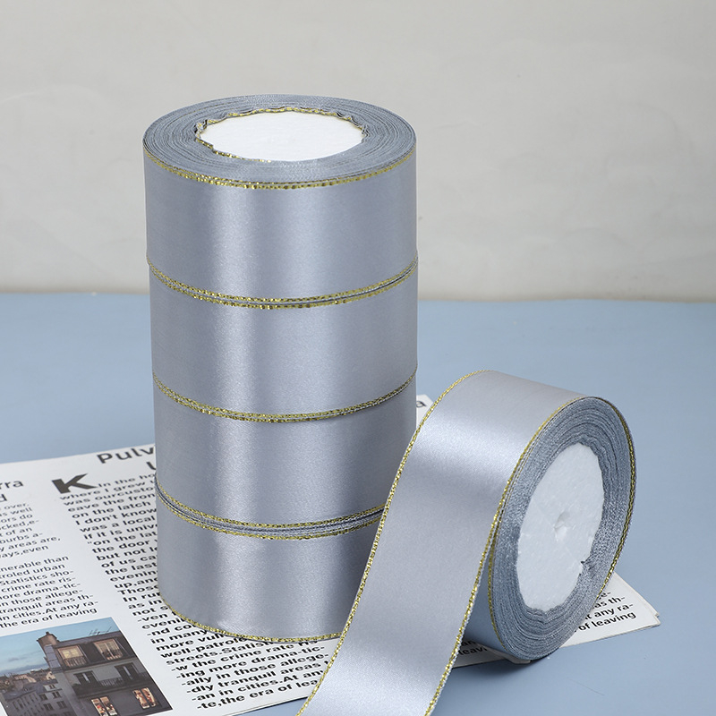 Κορδέλα - Διπλό χρυσό άκρο, πολύχρωμη κορδέλα δώρου - Jinghui, κατάλληλη για αξεσουάρ μαλλιών, διακόσμηση, ρούχα, χειροποίητα