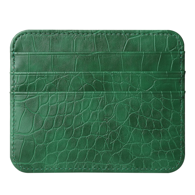 PU bőr kártyatartó, ultra vékony, kétoldalas, 7 kártya kapacitás, 1 hajtás