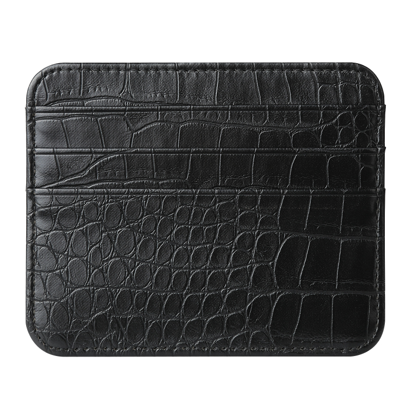 PU bőr kártyatartó, ultra vékony, kétoldalas, 7 kártya kapacitás, 1 hajtás