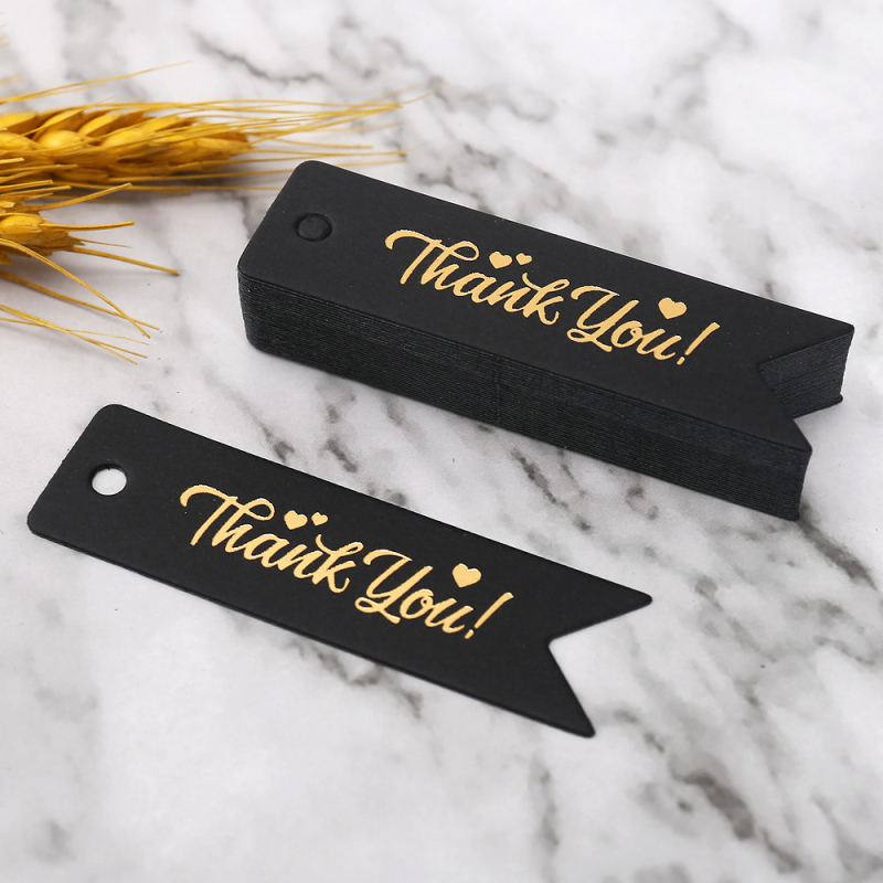 Ačiū dovanos etiketė su bronzavimo spauda ir mažos uodegos etiketės dovanų įpakavimui