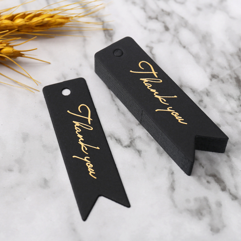 Ačiū dovanos etiketė su bronzavimo spauda ir mažos uodegos etiketės dovanų įpakavimui