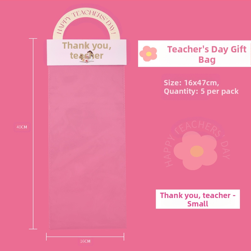 Pedagogų dienos puokštės maišelis - OPP medžiaga, spausdinimas, modelis LH022, prekių ženklas Han Hyun