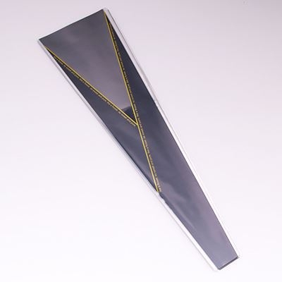 OPP maišelis vienai rožei puokštės įvyniojimui, širdies lango dizainas, tolerancija 5%