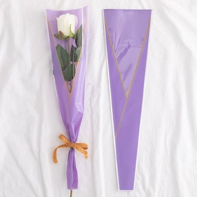 OPP maišelis vienai rožei puokštės įvyniojimui, širdies lango dizainas, tolerancija 5%