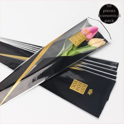 OPP maišelis vienai rožei puokštės įvyniojimui, širdies lango dizainas, tolerancija 5%