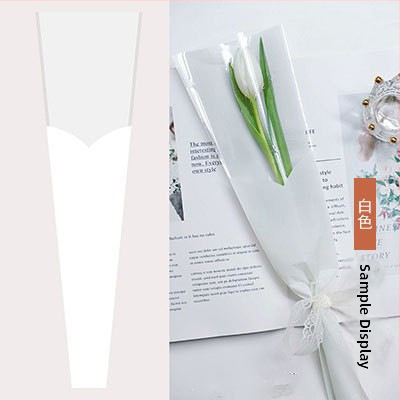 OPP maišelis vienai rožei puokštės įvyniojimui, širdies lango dizainas, tolerancija 5%