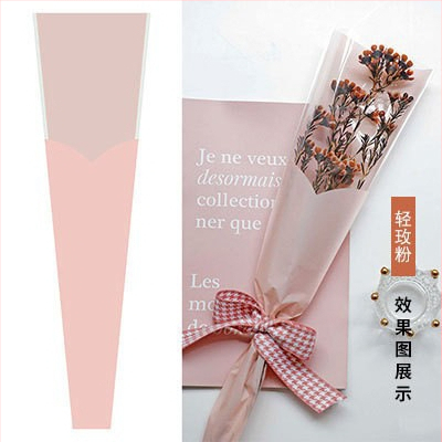 OPP maišelis vienai rožei puokštės įvyniojimui, širdies lango dizainas, tolerancija 5%