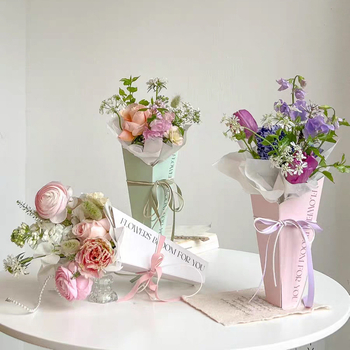 Gėlių įpakavimo rinkinys iš balto kartono su vidiniu įpakavimu, Yiwu kilmė, modelis P