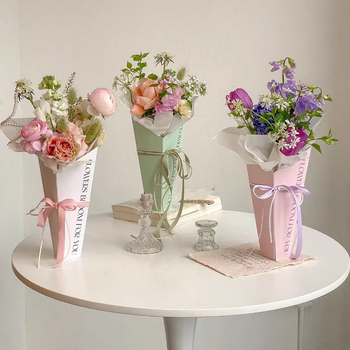 Gėlių įpakavimo rinkinys iš balto kartono su vidiniu įpakavimu, Yiwu kilmė, modelis P