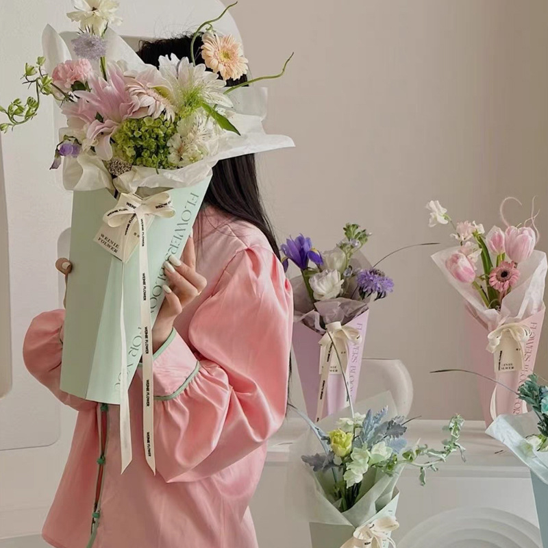 Gėlių įpakavimo rinkinys iš balto kartono su vidiniu įpakavimu, Yiwu kilmė, modelis P