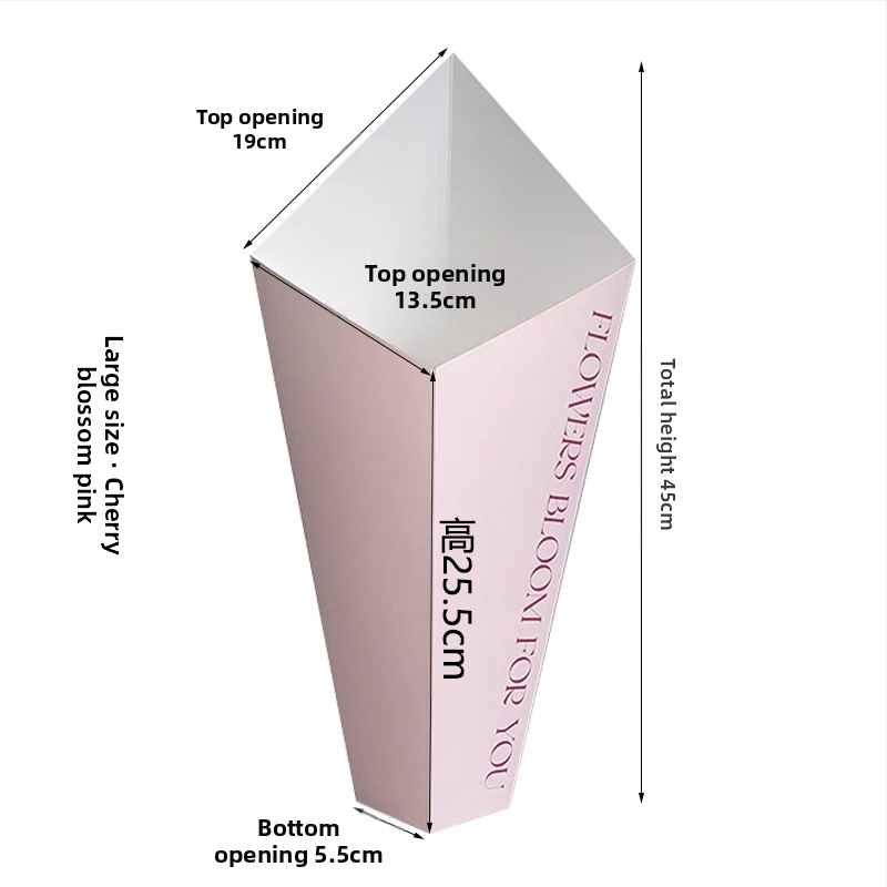 Gėlių įpakavimo rinkinys iš balto kartono su vidiniu įpakavimu, Yiwu kilmė, modelis P
