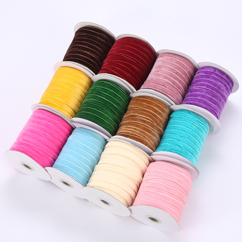 Independent Νάιλον βελούδινη κορδέλα με φλοκ υφή, για ρούχα, συσκευασία λουλουδιών, χριστουγεννιάτικη διακόσμηση, κορδέλα συσκευασίας, αξεσουάρ μαλλιών