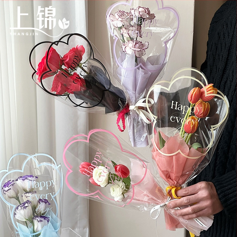 Торба за цветя за опаковане, прозрачен OPP материал, дизайн с няколко торби, марка Shangjin