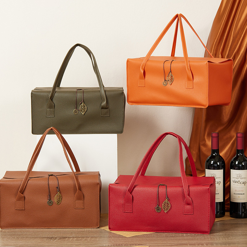 Vyno dovanų dėžutė, dviguba pakuotė, maišo tipo įpakavimas, kompleksiškos medžiagos, šilko ekrano spausdinimas ir karštasis štampavimas, OEM