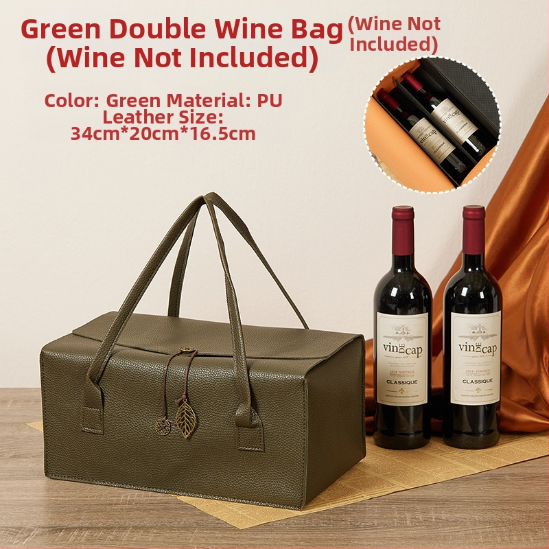 Vyno dovanų dėžutė, dviguba pakuotė, maišo tipo įpakavimas, kompleksiškos medžiagos, šilko ekrano spausdinimas ir karštasis štampavimas, OEM