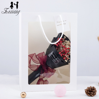 Ins-Style skaidri rankinė su langeliu, baltas kartonas, tintinis spausdinimas, OPP pakuotė, Zexiang prekė