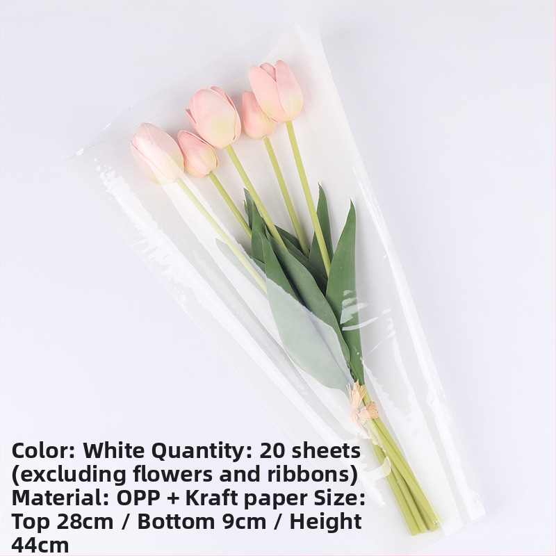 Kraft popieriaus žiedlapių puokštės įpakavimo maišelis, atsparus vandeniui, rašalo spausdinimas, opp pakuotė