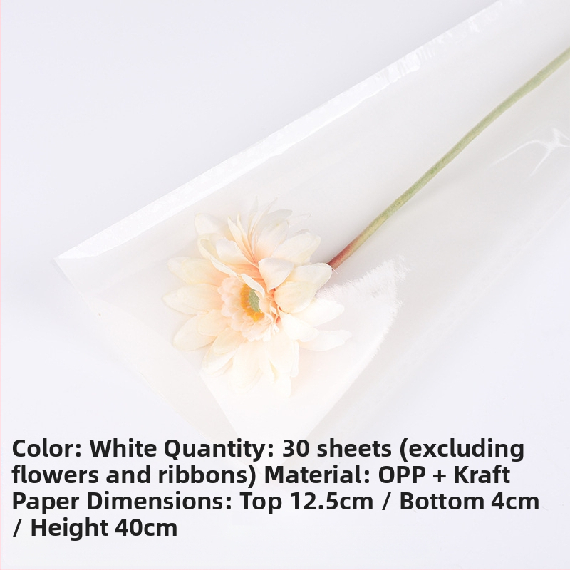 Kraft popieriaus žiedlapių puokštės įpakavimo maišelis, atsparus vandeniui, rašalo spausdinimas, opp pakuotė