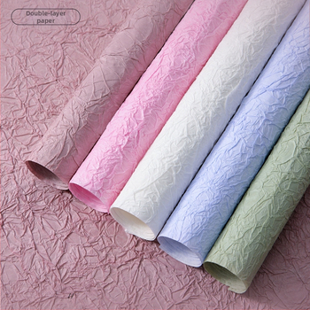 Rankų darbo akmeninės tekstūros įvyniojimo popierius, 5 lapai pakuotėje