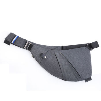 Мъжка чанта за гърдите Zidron 6019 – нейлон, антикрадба, форма на полумесец