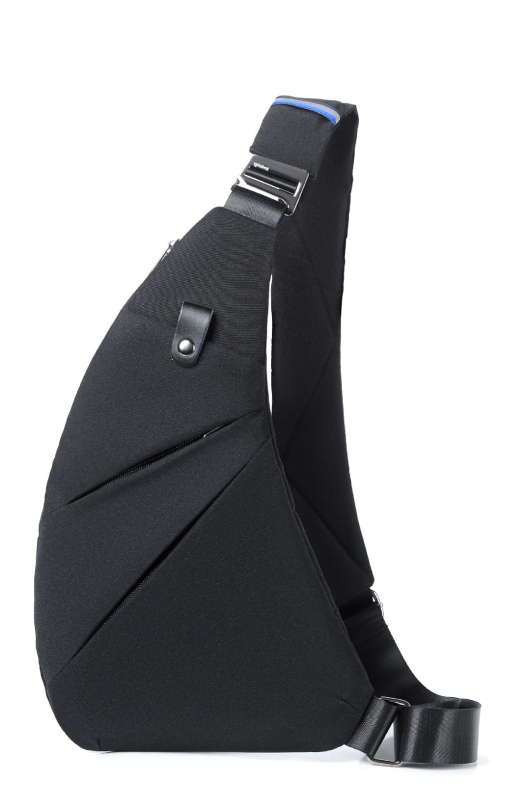 Ανδρική τσάντα στήθους Zidron 6019 – Νάιλον, αντικλοπή, σχήμα μισοφέγγαρου