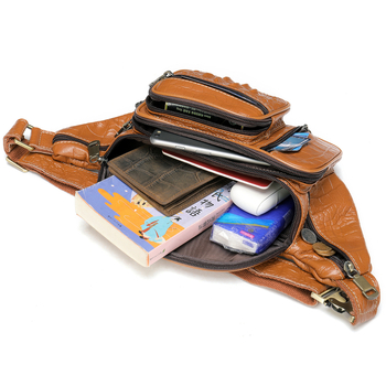 Vyriška juosmens rankinė iš natūralios odos, krokodilo raštas, vandeniui atspari ir nusidėvėjimui atspari.