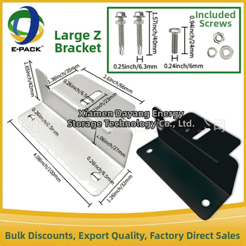 E-Pack Z laikiklis saulės skydeliams – aliuminio lydinys, didieji ir mazie Z laikikliai, komplektuose po 4 ar 8