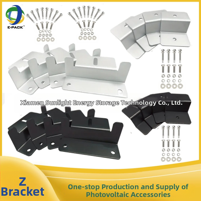 E-Pack Z laikiklis saulės skydeliams – aliuminio lydinys, didieji ir mazie Z laikikliai, komplektuose po 4 ar 8