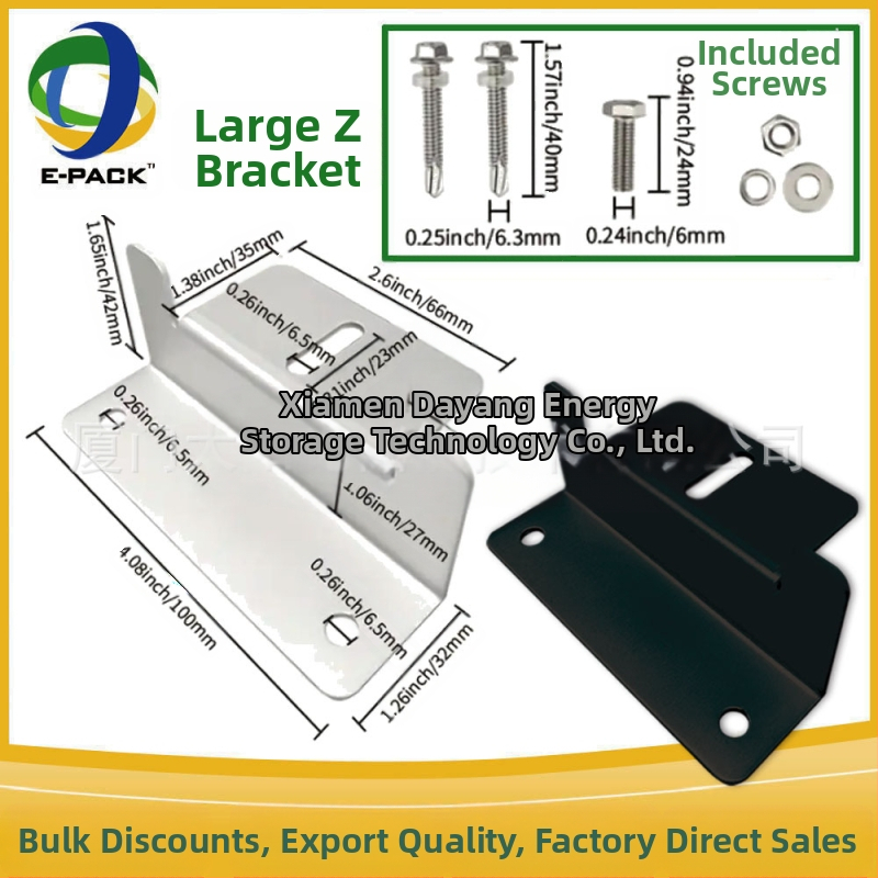 E-Pack Z-скоба за соларни панели – алуминиева сплав, големи и малки Z-скоби, налични в опаковки 4 или 8