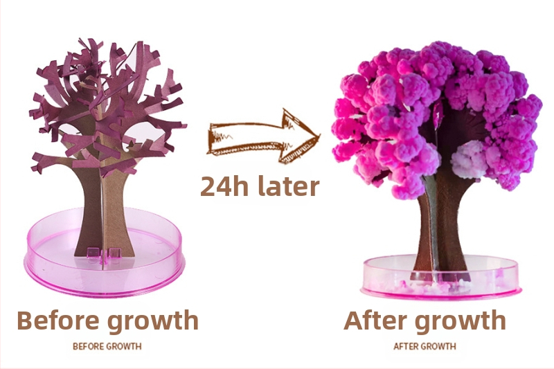 DIY Copac înflorit din hârtie — jucărie educațională științifică, din hârtie, fără electricitate, pentru 7–14 ani, educație biologico-chimică