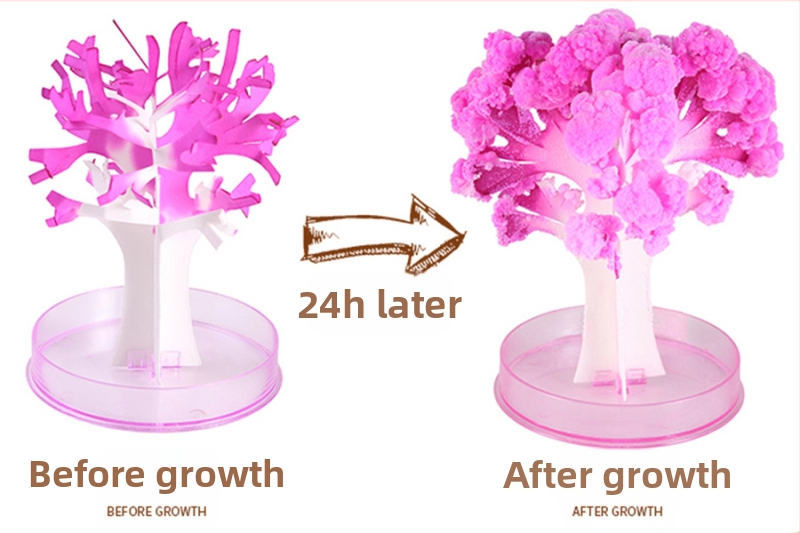 DIY Copac înflorit din hârtie — jucărie educațională științifică, din hârtie, fără electricitate, pentru 7–14 ani, educație biologico-chimică