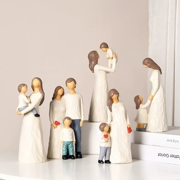 Фигура — Longyifu смола персонажи за домашен декор, нордичен стил, картонена опаковка