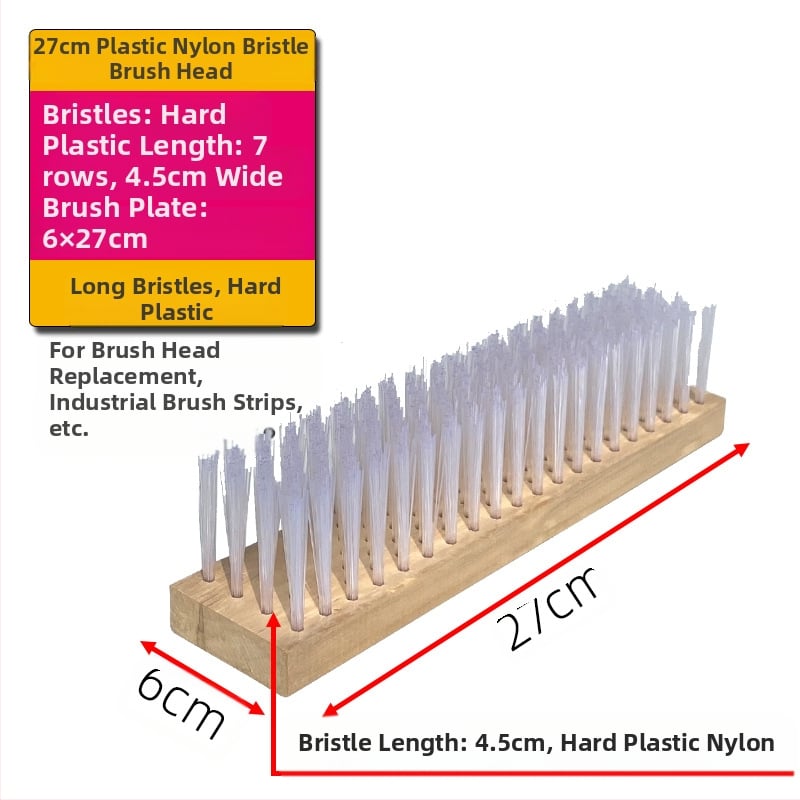 Πλαστική βούρτσα δαπέδου με μακριά λαβή για απομάκρυνση βρύων — Καταγωγή: Κίνα; Συναρμολόγηση: απαιτείται κατσαβίδι για τη σφήξη δύο βιδών