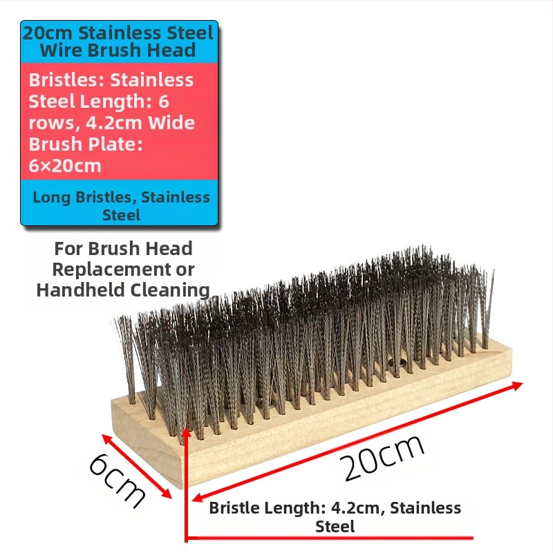 Πλαστική βούρτσα δαπέδου με μακριά λαβή για απομάκρυνση βρύων — Καταγωγή: Κίνα; Συναρμολόγηση: απαιτείται κατσαβίδι για τη σφήξη δύο βιδών