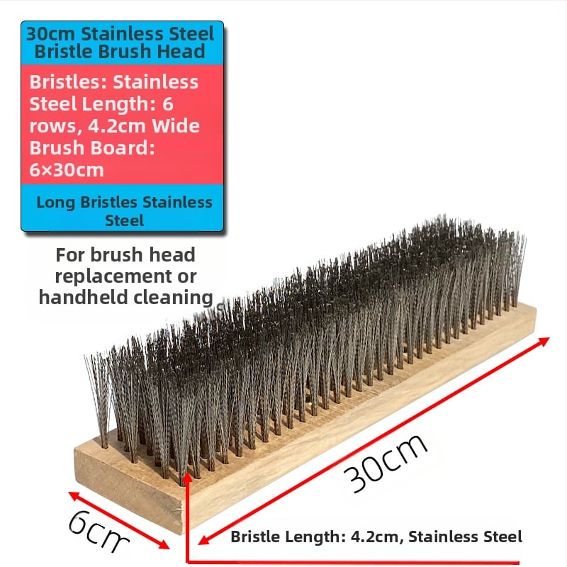 Πλαστική βούρτσα δαπέδου με μακριά λαβή για απομάκρυνση βρύων — Καταγωγή: Κίνα; Συναρμολόγηση: απαιτείται κατσαβίδι για τη σφήξη δύο βιδών