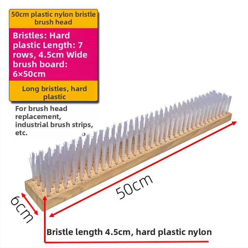 Πλαστική βούρτσα δαπέδου με μακριά λαβή για απομάκρυνση βρύων — Καταγωγή: Κίνα; Συναρμολόγηση: απαιτείται κατσαβίδι για τη σφήξη δύο βιδών