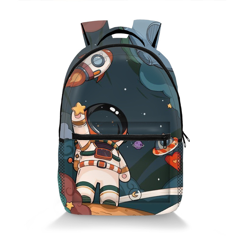 Školska torba s motivom astronauta, prozračna, otporna na habanje, zaštita kralježnice, naramenice s zračnim jastučićem, velika zapremina