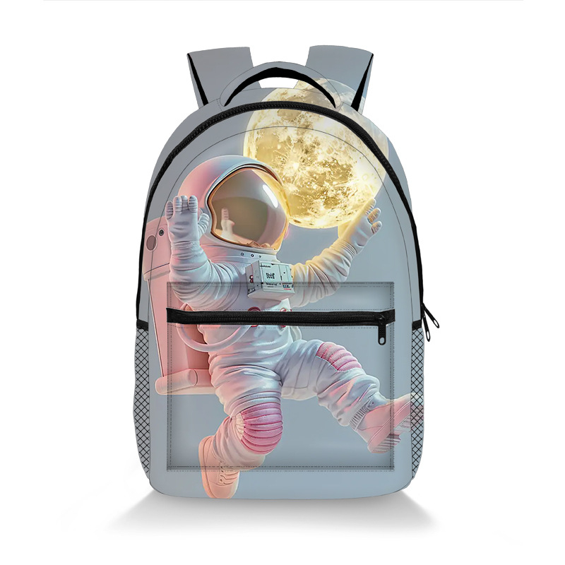 Školska torba s motivom astronauta, prozračna, otporna na habanje, zaštita kralježnice, naramenice s zračnim jastučićem, velika zapremina