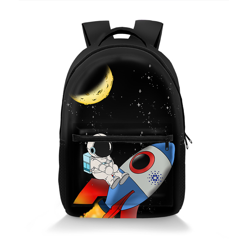 Školska torba s motivom astronauta, prozračna, otporna na habanje, zaštita kralježnice, naramenice s zračnim jastučićem, velika zapremina