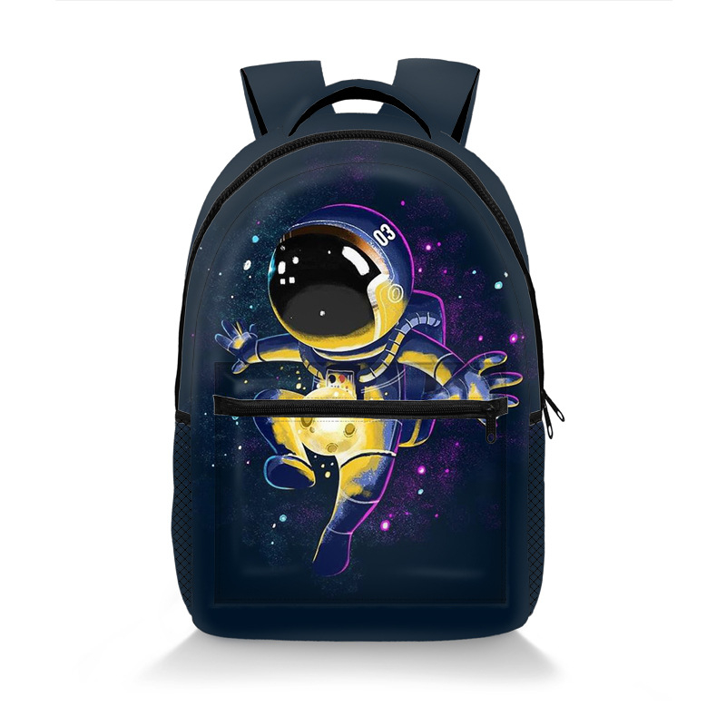 Školska torba s motivom astronauta, prozračna, otporna na habanje, zaštita kralježnice, naramenice s zračnim jastučićem, velika zapremina