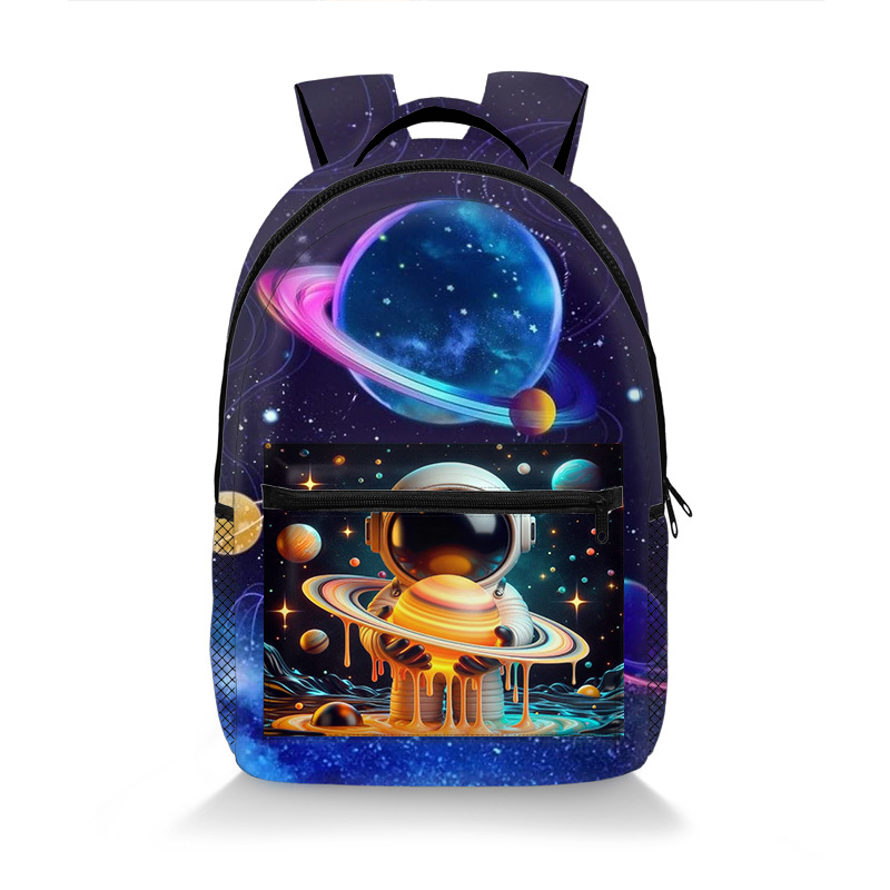 Školska torba s motivom astronauta, prozračna, otporna na habanje, zaštita kralježnice, naramenice s zračnim jastučićem, velika zapremina