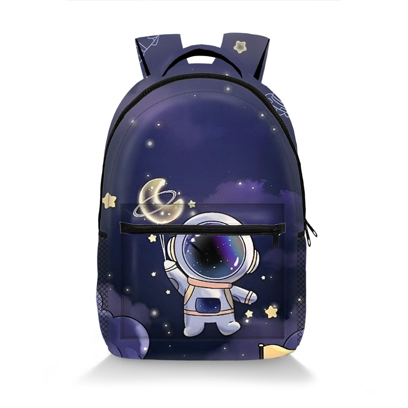 Školska torba s motivom astronauta, prozračna, otporna na habanje, zaštita kralježnice, naramenice s zračnim jastučićem, velika zapremina