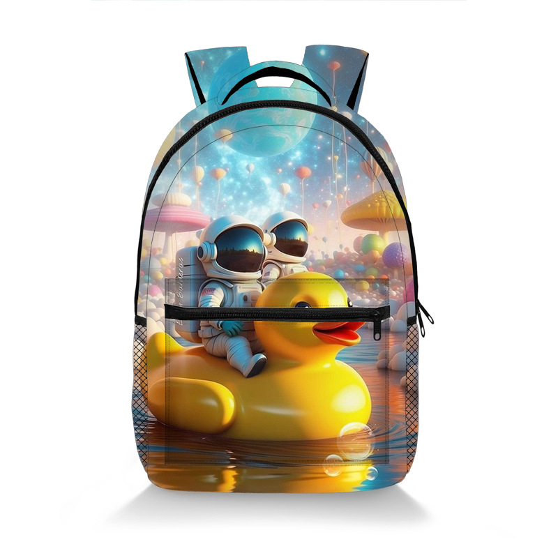 Školska torba s motivom astronauta, prozračna, otporna na habanje, zaštita kralježnice, naramenice s zračnim jastučićem, velika zapremina