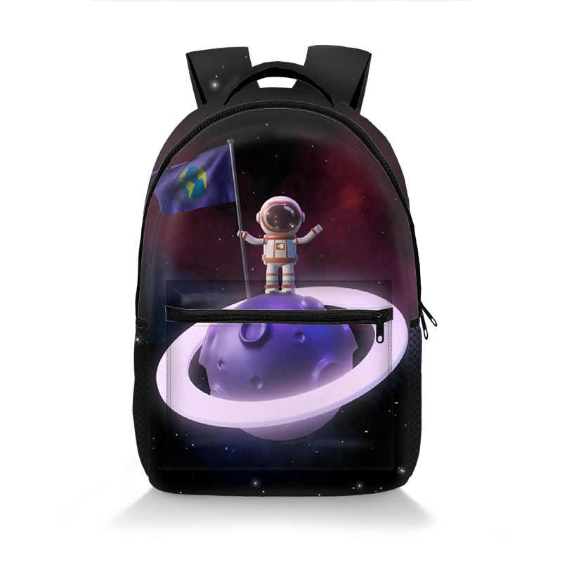 Školska torba s motivom astronauta, prozračna, otporna na habanje, zaštita kralježnice, naramenice s zračnim jastučićem, velika zapremina