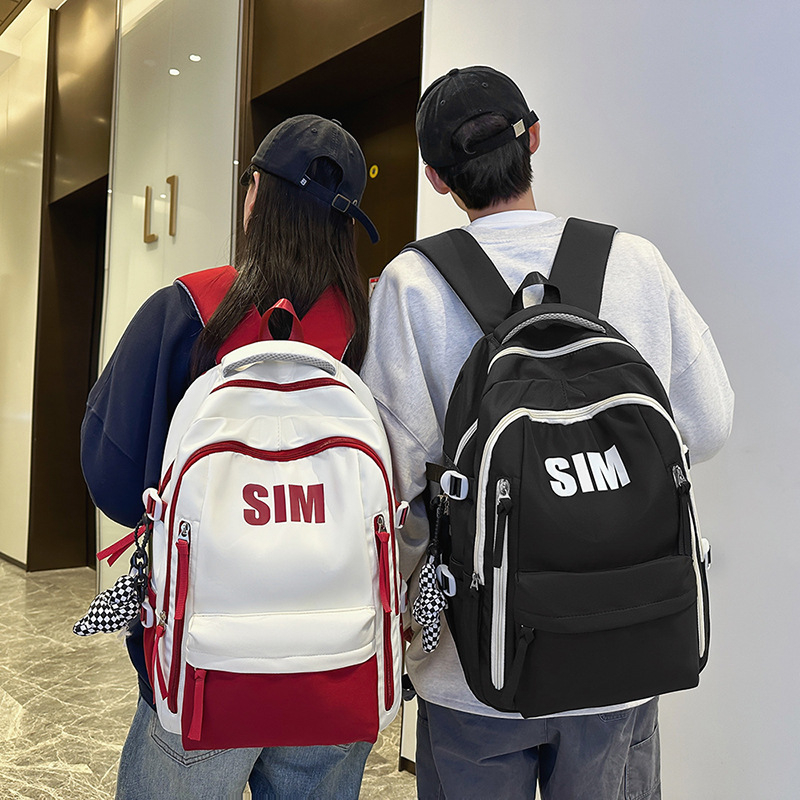 Rucsac unisex din nylon, stil retro coreean, curele respirabile cu pernă de aer, compatibil cu laptop până la 15 inch, pentru utilizare zilnică