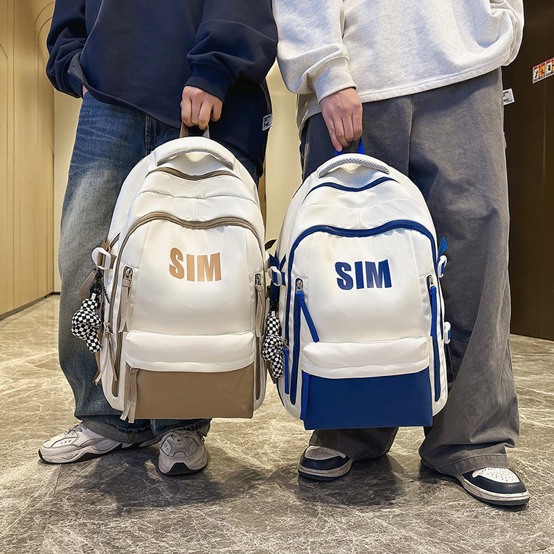 Rucsac unisex din nylon, stil retro coreean, curele respirabile cu pernă de aer, compatibil cu laptop până la 15 inch, pentru utilizare zilnică