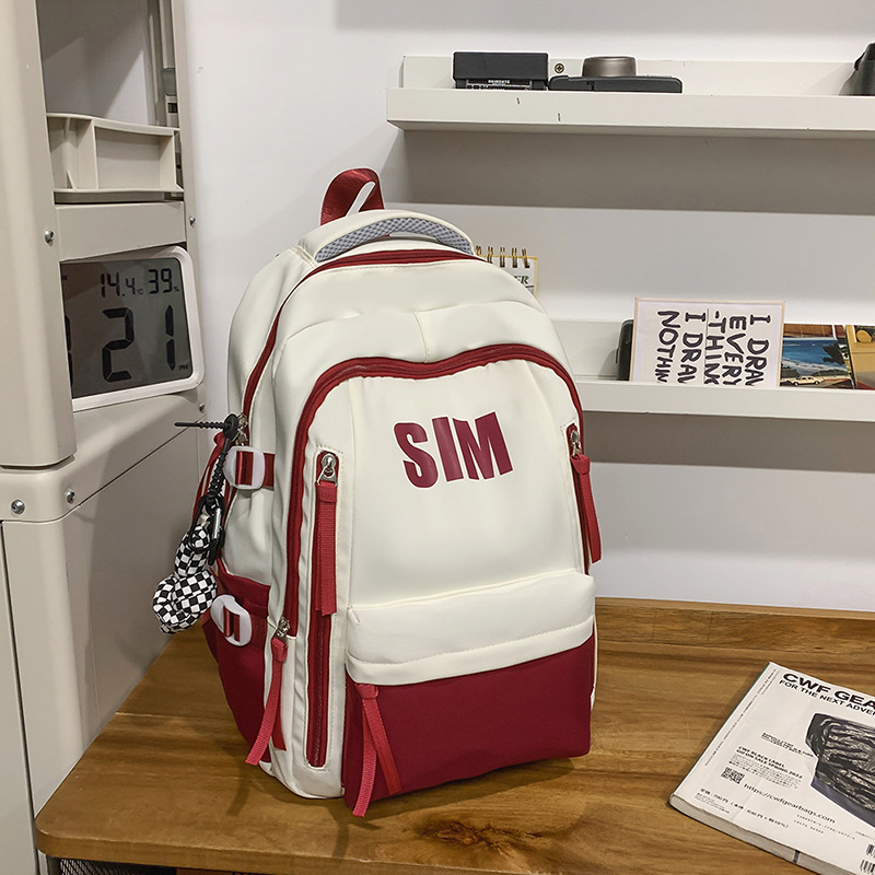 Rucsac unisex din nylon, stil retro coreean, curele respirabile cu pernă de aer, compatibil cu laptop până la 15 inch, pentru utilizare zilnică