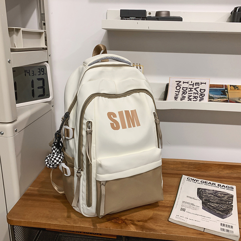 Rucsac unisex din nylon, stil retro coreean, curele respirabile cu pernă de aer, compatibil cu laptop până la 15 inch, pentru utilizare zilnică