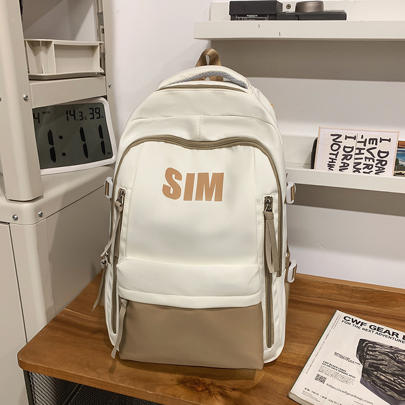 Rucsac unisex din nylon, stil retro coreean, curele respirabile cu pernă de aer, compatibil cu laptop până la 15 inch, pentru utilizare zilnică