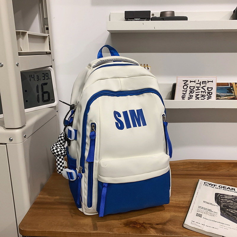 Rucsac unisex din nylon, stil retro coreean, curele respirabile cu pernă de aer, compatibil cu laptop până la 15 inch, pentru utilizare zilnică